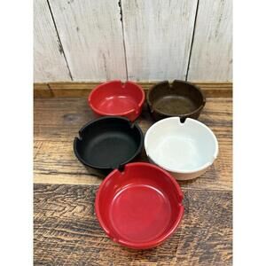 Vintage 60s 70s NOS Ges-Line #301 Melamine Ashtrays Colorful Set Of 5 Made In US